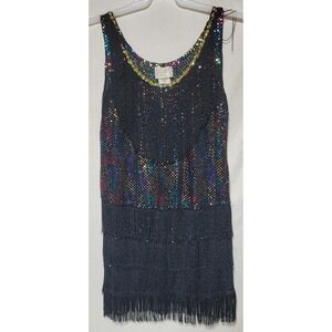 Costume Design With Fringed Flapper Tunic Evening Dress For Women Size Large